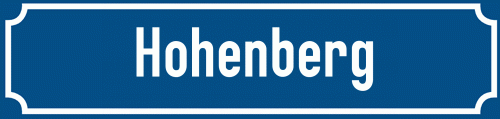 Straßenschild Hohenberg