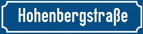 Straßenschild Hohenbergstraße