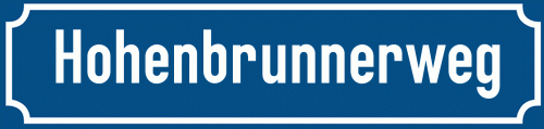 Straßenschild Hohenbrunnerweg zum kostenlosen Download
