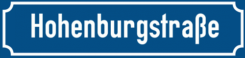 Straßenschild Hohenburgstraße zum kostenlosen Download