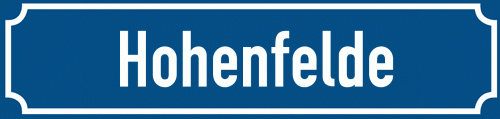 Straßenschild Hohenfelde
