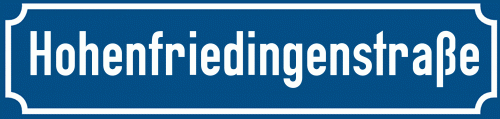 Straßenschild Hohenfriedingenstraße