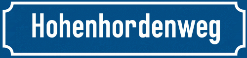 Straßenschild Hohenhordenweg