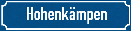 Straßenschild Hohenkämpen