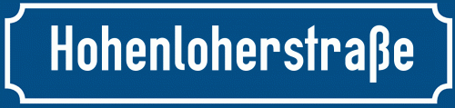 Straßenschild Hohenloherstraße