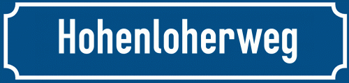 Straßenschild Hohenloherweg