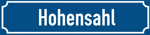 Straßenschild Hohensahl