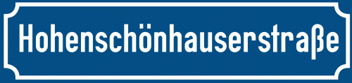 Straßenschild Hohenschönhauserstraße