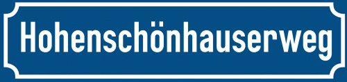 Straßenschild Hohenschönhauserweg