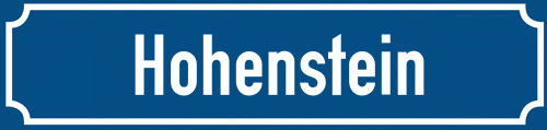 Straßenschild Hohenstein