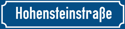 Straßenschild Hohensteinstraße zum kostenlosen Download
