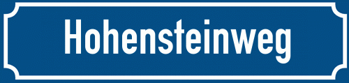 Straßenschild Hohensteinweg