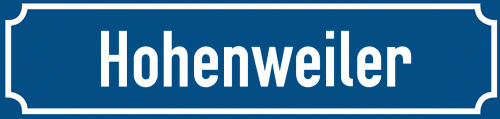 Straßenschild Hohenweiler