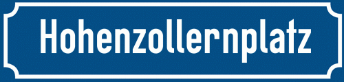 Straßenschild Hohenzollernplatz