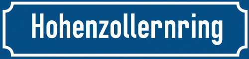 Straßenschild Hohenzollernring
