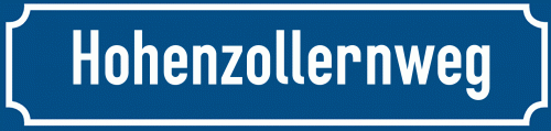 Straßenschild Hohenzollernweg