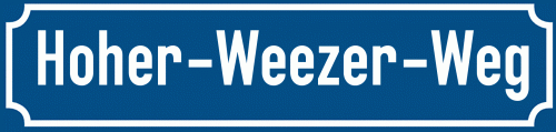 Straßenschild Hoher-Weezer-Weg