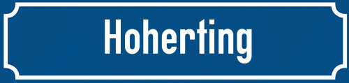 Straßenschild Hoherting