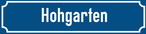 Straßenschild Hohgarten