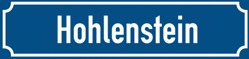 Straßenschild Hohlenstein