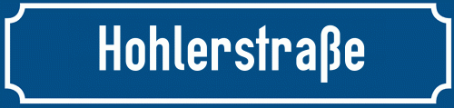 Straßenschild Hohlerstraße