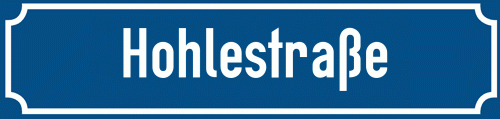 Straßenschild Hohlestraße
