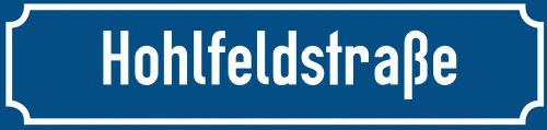 Straßenschild Hohlfeldstraße zum kostenlosen Download
