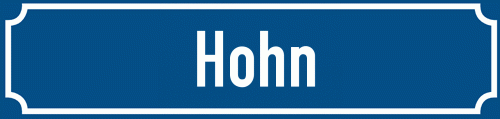 Straßenschild Hohn