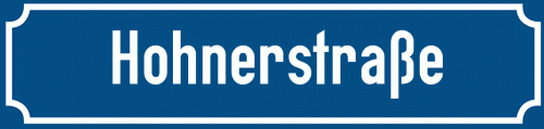 Straßenschild Hohnerstraße zum kostenlosen Download