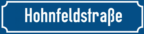Straßenschild Hohnfeldstraße