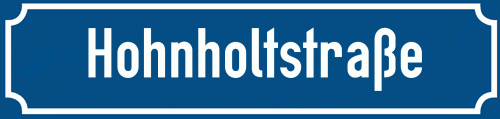 Straßenschild Hohnholtstraße zum kostenlosen Download
