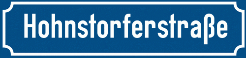 Straßenschild Hohnstorferstraße