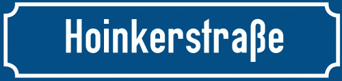 Straßenschild Hoinkerstraße