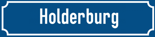 Straßenschild Holderburg