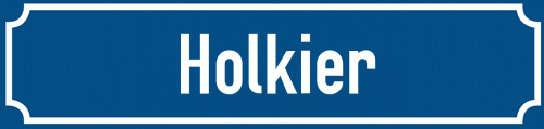 Straßenschild Holkier