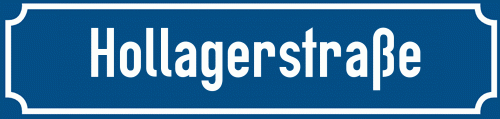Straßenschild Hollagerstraße zum kostenlosen Download