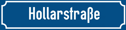 Straßenschild Hollarstraße