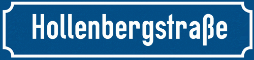 Straßenschild Hollenbergstraße