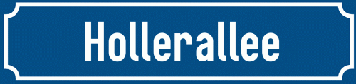 Straßenschild Hollerallee