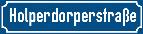 Straßenschild Holperdorperstraße