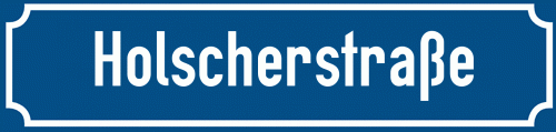 Straßenschild Holscherstraße zum kostenlosen Download