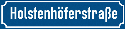 Straßenschild Holstenhöferstraße zum kostenlosen Download