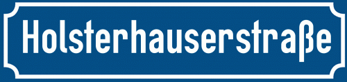 Straßenschild Holsterhauserstraße zum kostenlosen Download