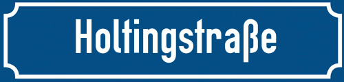 Straßenschild Holtingstraße