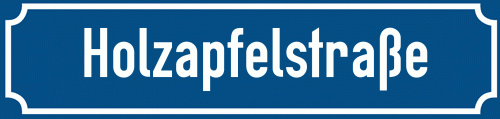 Straßenschild Holzapfelstraße zum kostenlosen Download