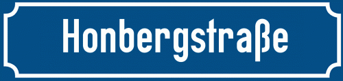 Straßenschild Honbergstraße