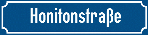 Straßenschild Honitonstraße