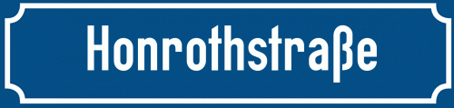 Straßenschild Honrothstraße