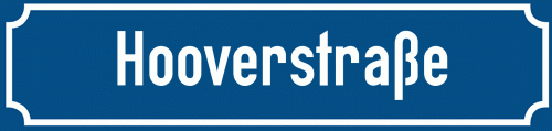 Straßenschild Hooverstraße zum kostenlosen Download