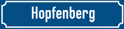 Straßenschild Hopfenberg